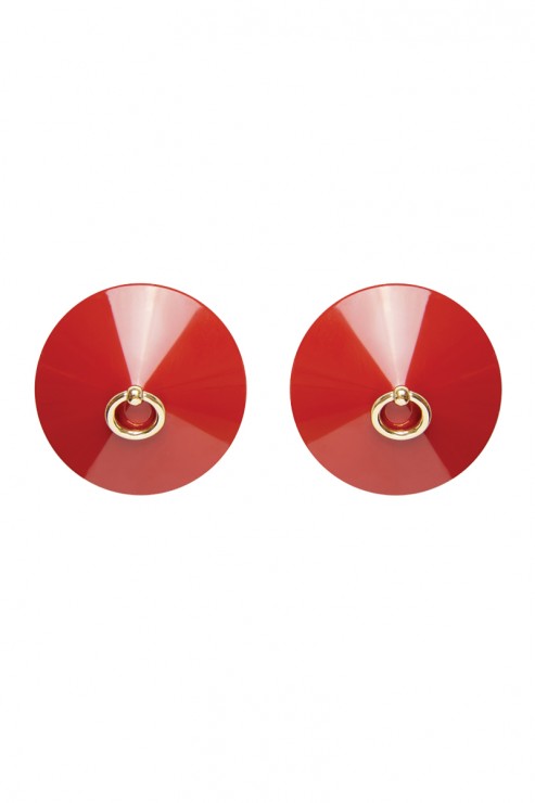 Bordelle Lingerie - O Ring Enamel Nipplets - Red