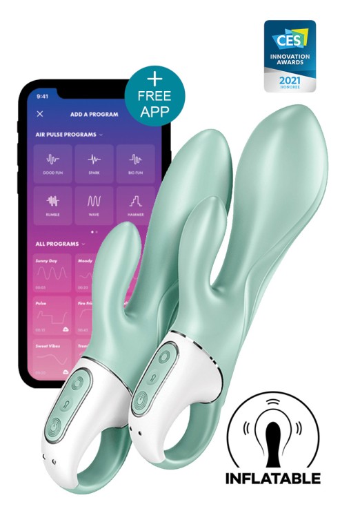 Satisfyer - Air Pump Bunny 5+ Rabbit Vibrator - Mint Turquoise